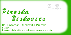 piroska miskovits business card